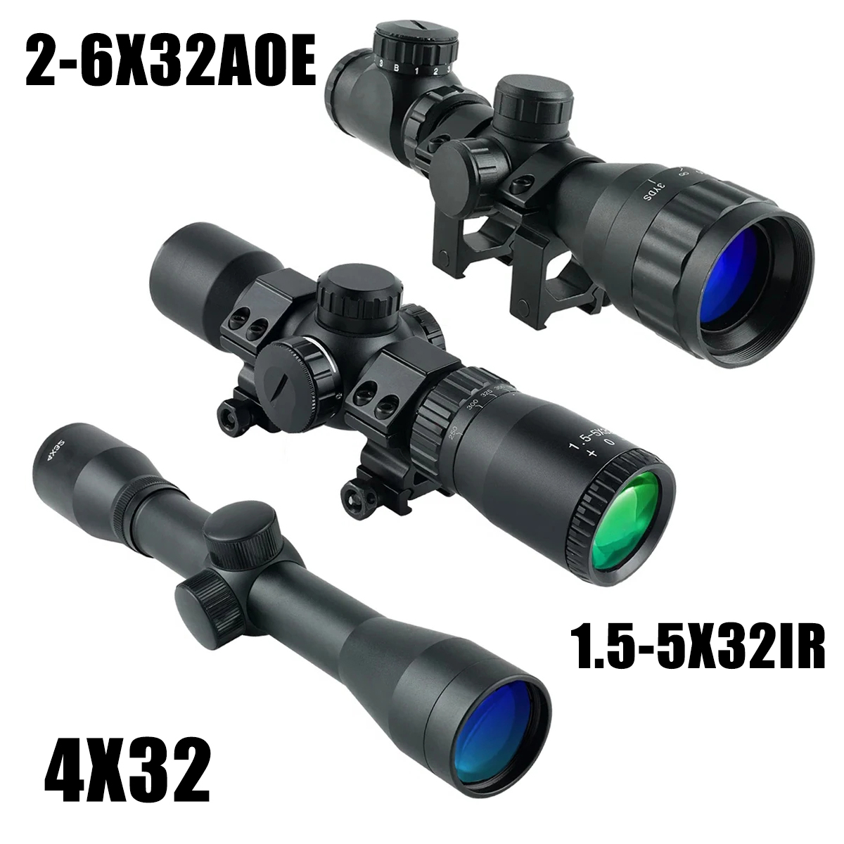 2-6X32AOE Crossbow Short Scope - Crossbow Scope Sight ulasan dan harga