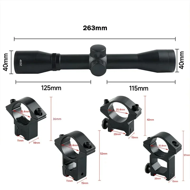 2-6X32AOE Crossbow Short Scope - Crossbow Scope Sight ulasan dan harga