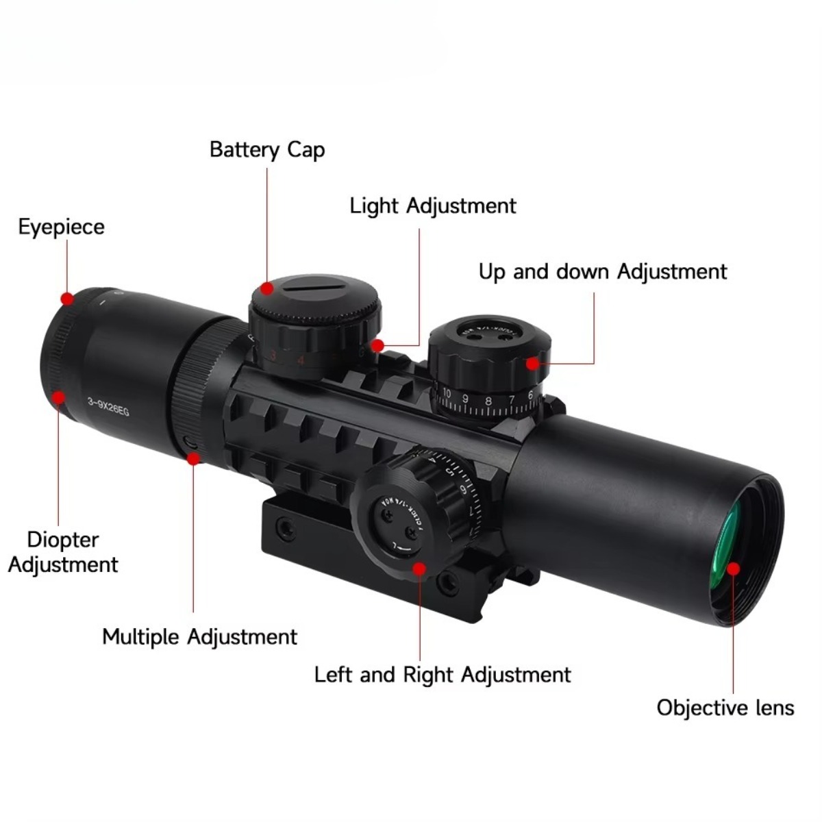 3-9x26EG Scopes Tactical Hunti - Crossbow Scope Sight ulasan dan harga