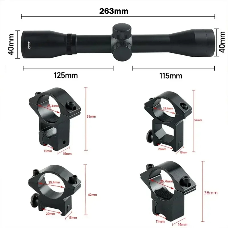 4x32 1.5-5x32IR 2-6X32AOE Tact - Crossbow Scope Sight ulasan dan harga