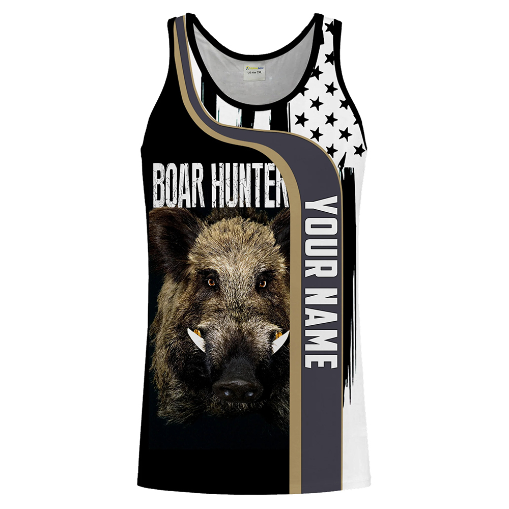 Custom Name Boar Hunter Tank T - Wildman Hunting & Outdoor Linton'S Corner Silver Lakes ulasan dan harga