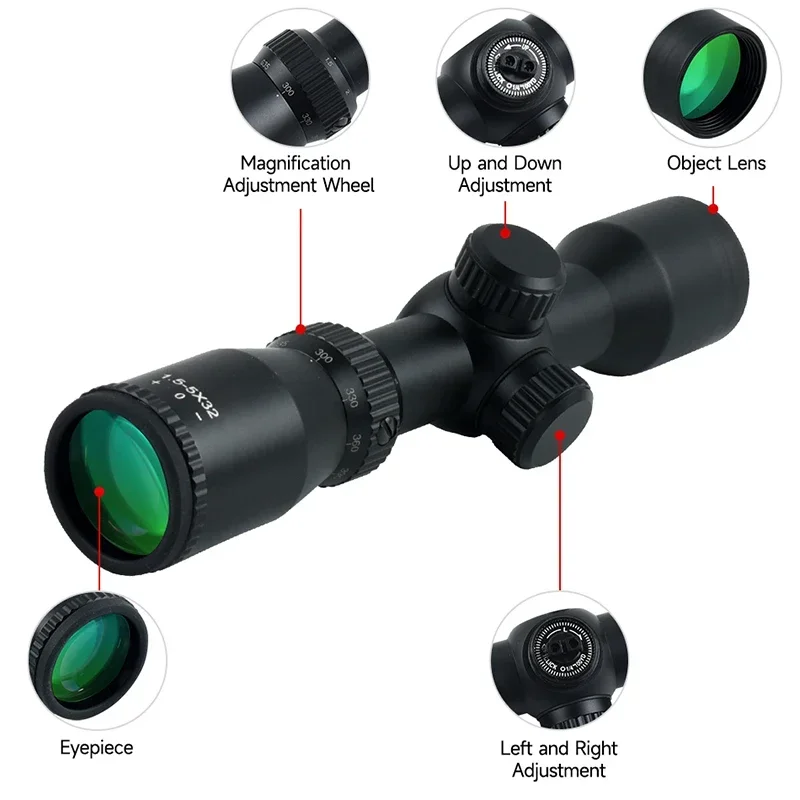1.5-5X32 Scope Crossbow Short  - Crossbow Scope Sight ulasan dan harga