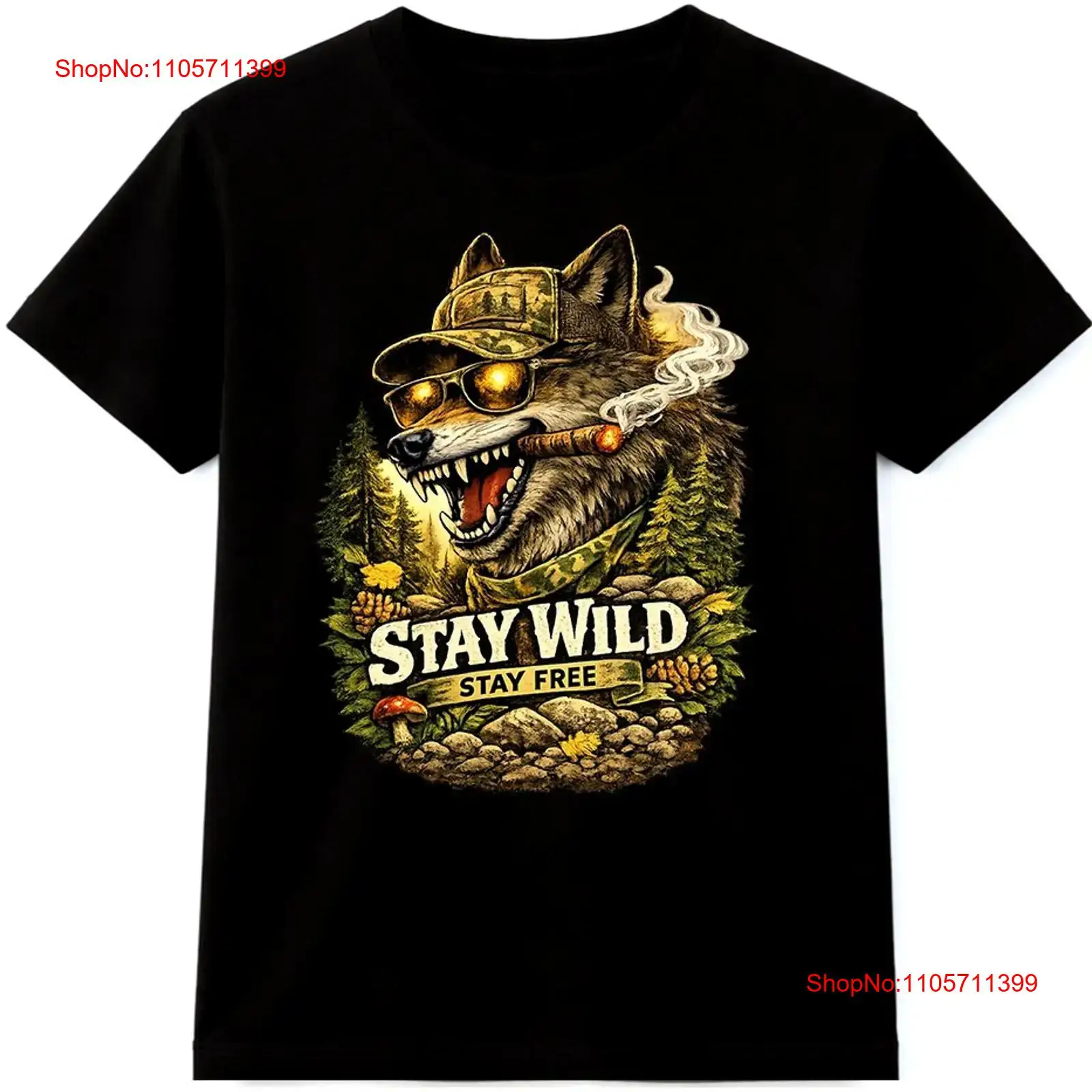 Wolf T Shirt Stay Wild Free Ou - Wildman Hunting & Outdoor Linton'S Corner Silver Lakes ulasan dan harga